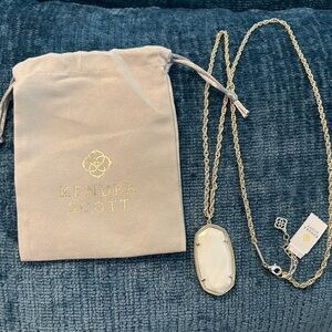 Kendra Scott Gold Necklace with White Pendant